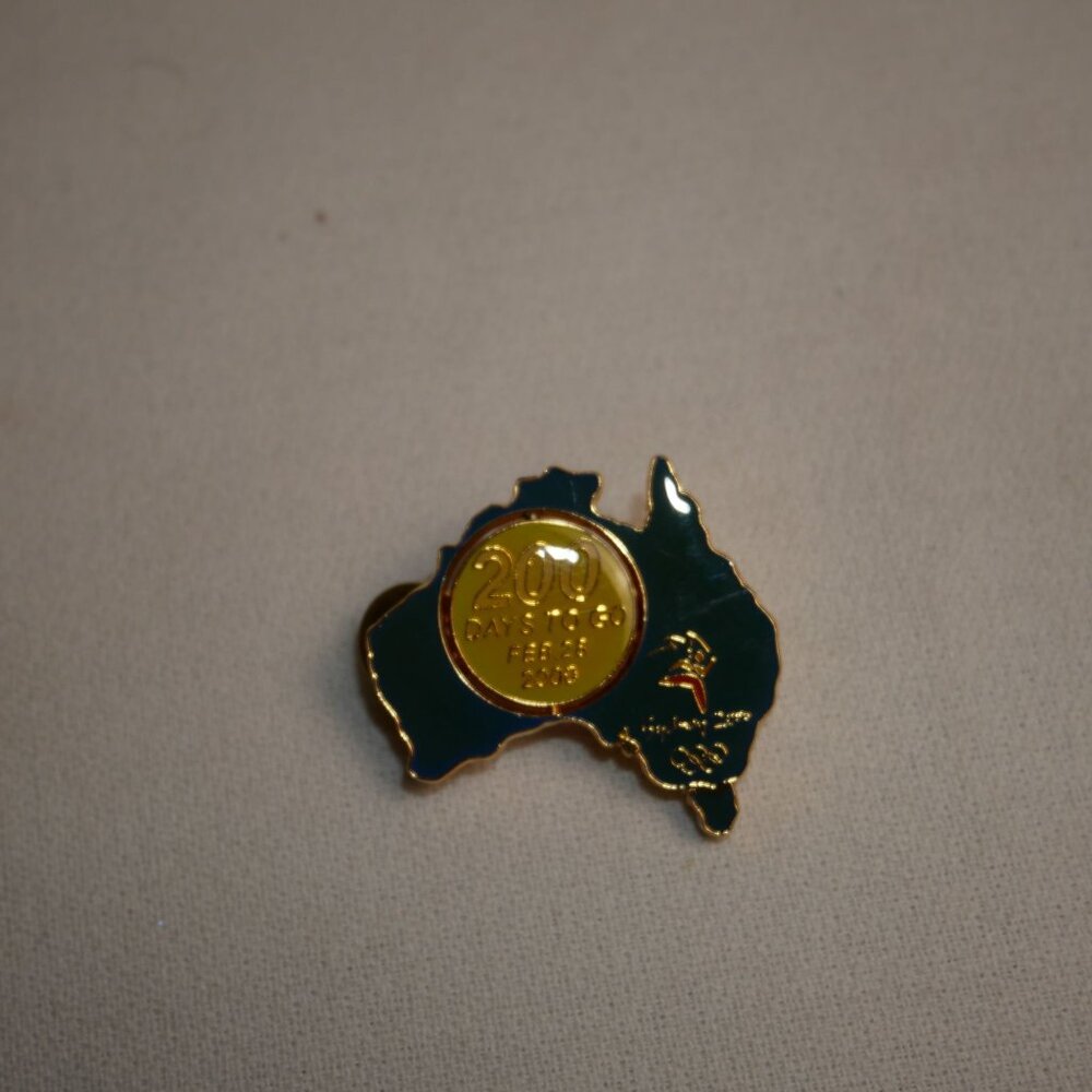 Australia Sydney 2000 Olympics Countdown Pin Double-Sided 200/199 Days To Go